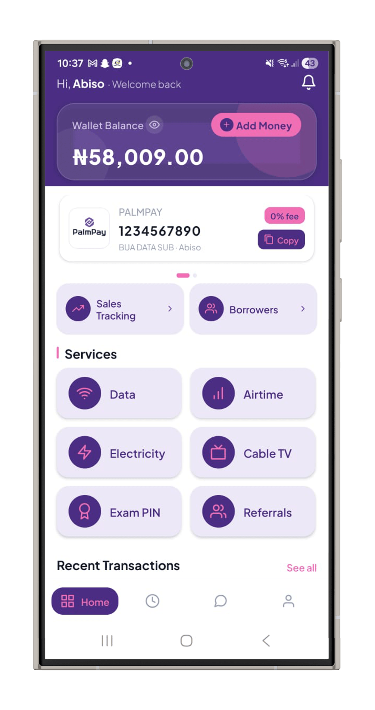 BUA DATA SUB Android